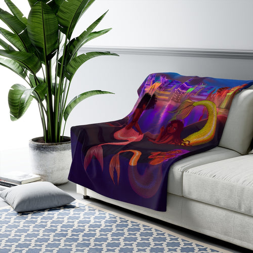 Mermaid Chat Fleece Blanket