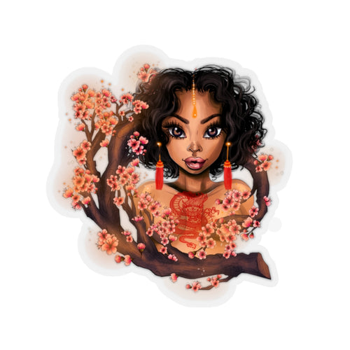 Cherry Blossom Flower Lady Sticker